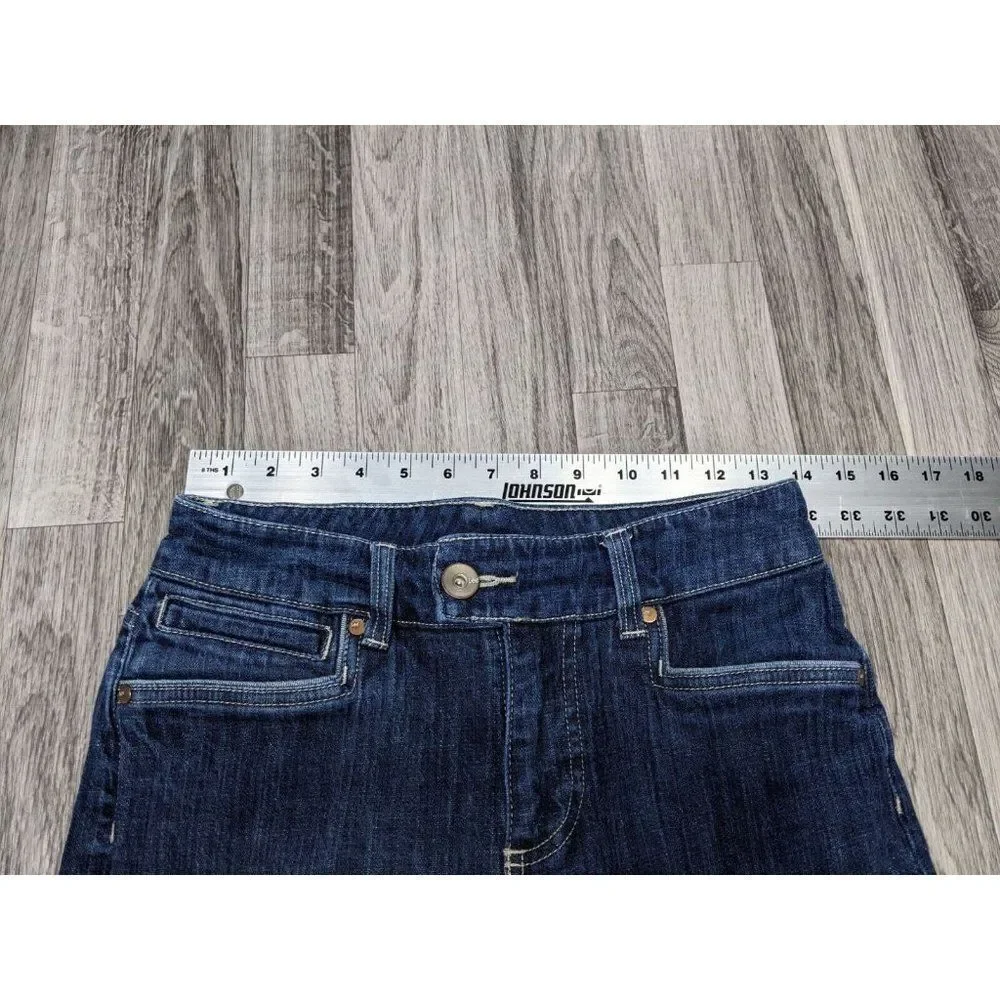 Lee Size 6 Medium Just Below Waist Embroidered Denim‎ Blue Jeans Capris